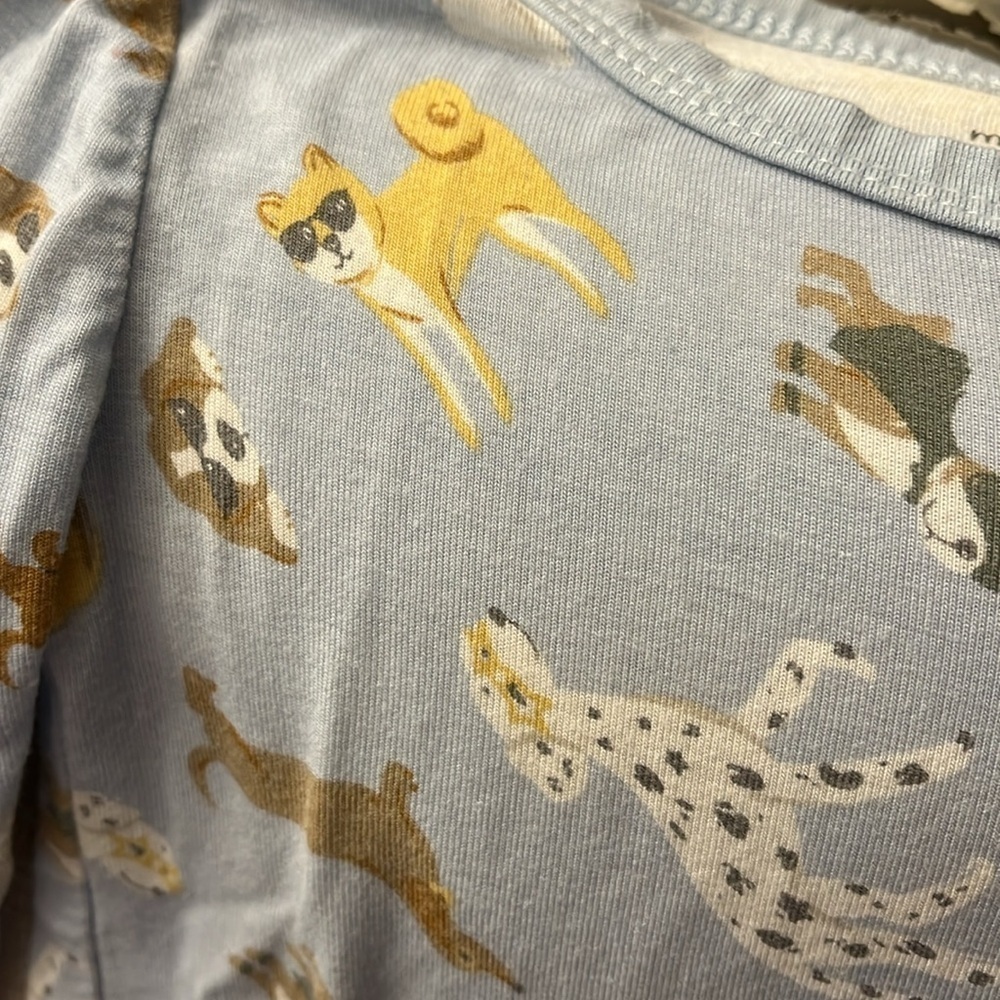 Milk berry puppy print Kids Pajamas with Dog Print - Blue 18 M - Picture 3 of 5